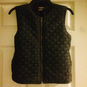 Michael Kors Stylish Quilted Sweater Vest, Double Side Pockets, Mocha, Size S